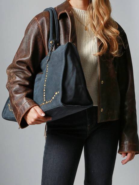 Sac à Main A4 Houston Cuir Basilic pepper Bleu houston BHOU31 vue secondaire 1