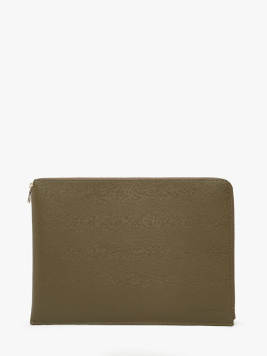 Longchamp Le foulonné Etui passeport Vert