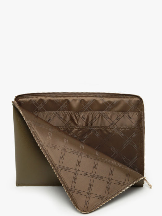 Longchamp Le foulonné Etui passeport Vert
