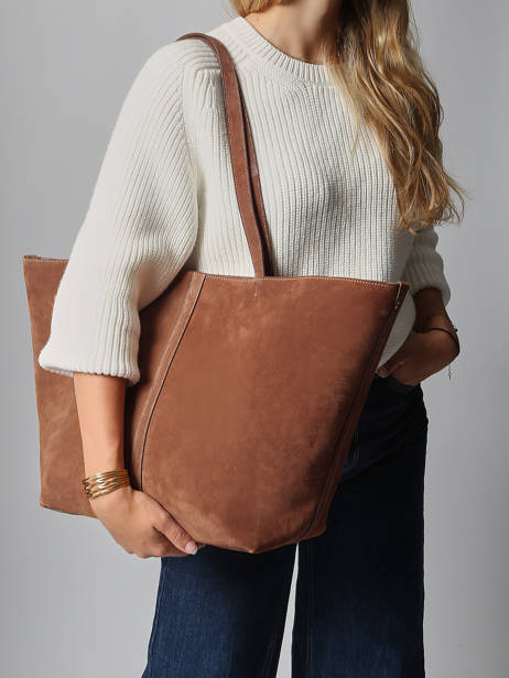 Sac Porté épaule Cabas Cuir Vanessa bruno Marron cabas 29V40873 vue secondaire 1