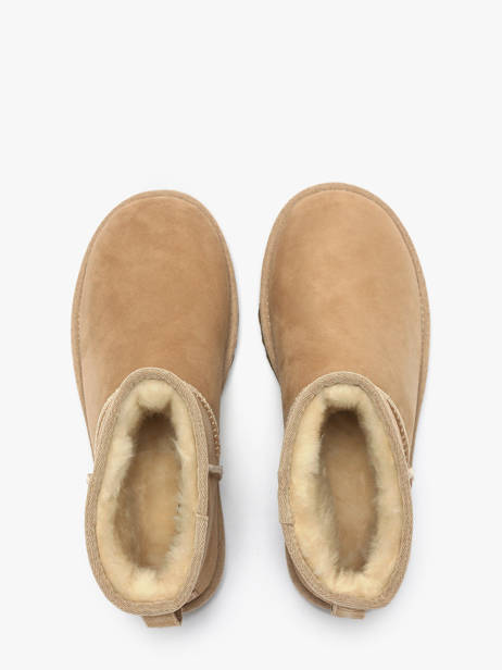 Boots Classic Mini Ii En Cuir Ugg Beige women 1016222 vue secondaire 4
