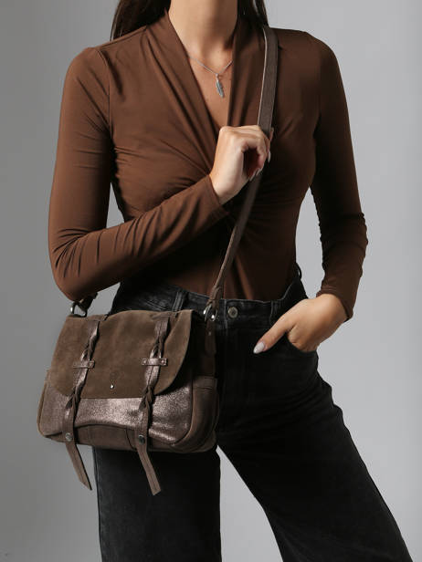 Sac Bandoulière Vintage Cuir Mila louise Marron vintage 3677XV vue secondaire 1