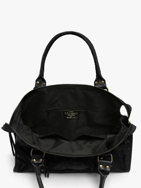 Sac Porté épaule A4 Spazzolato Cuir Milano Noir spazzolato SP24095 vue secondaire 3