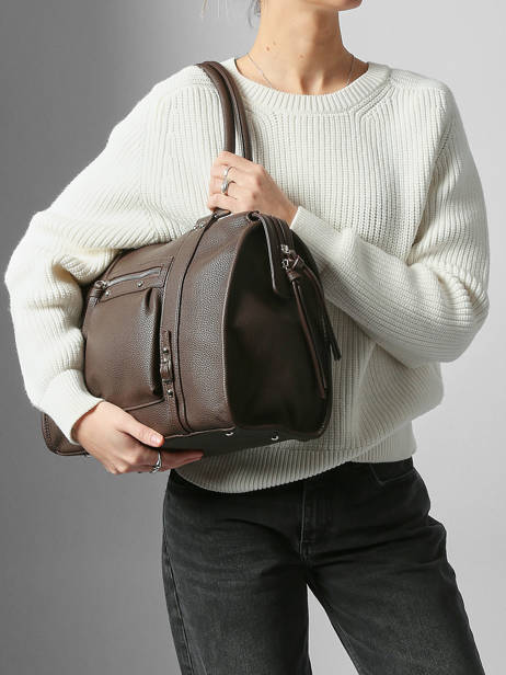 Sac Porté épaule A4 Grained Miniprix Marron grained F8533 vue secondaire 1