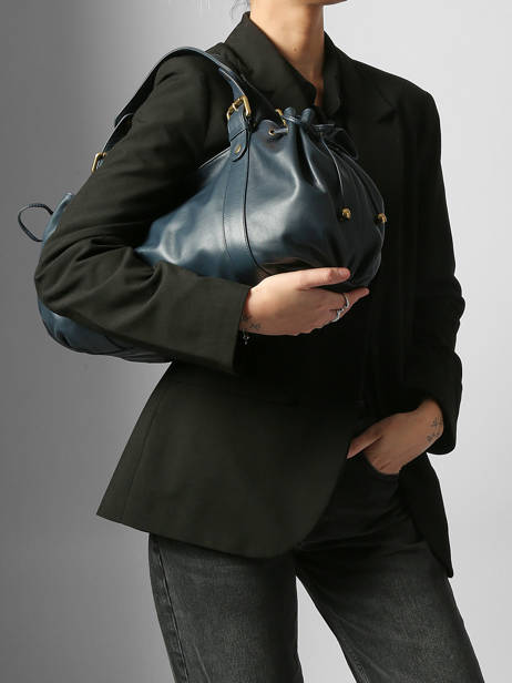 Sac Porté épaule Icone Cuir Gerard darel Bleu icone DZS01410 vue secondaire 1