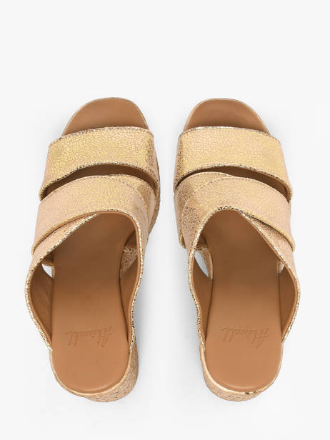 Mules Talon Compensé En Cuir Aliwell Or women A126190 vue secondaire 3
