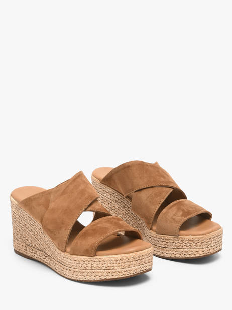 Mules Talon Compensé En Cuir Aliwell Marron women A126189 vue secondaire 1